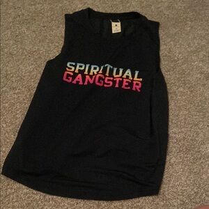 Spiritual Gangster Black Tank Top with Pink Logo